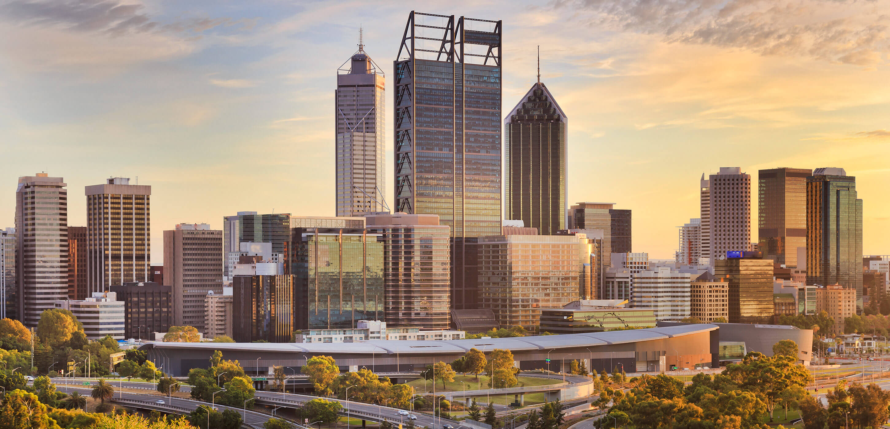 a view of a city skyline